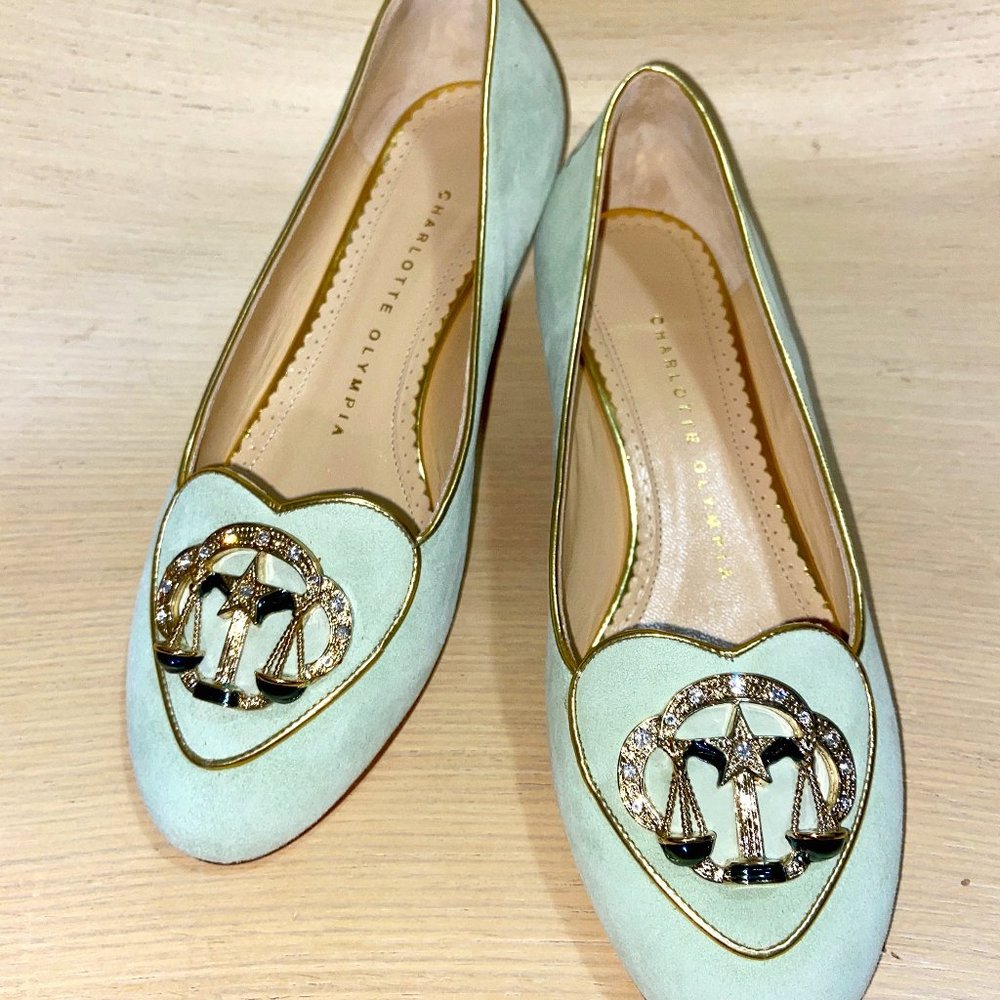 Charlotte Olympia 'Libra' Flat Pistachio 35.5 EU